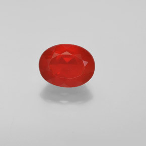1.47 ct Orange Fire Opal Gemstone, Fire Opal Gem in Oval Facet Shape for Sale.
