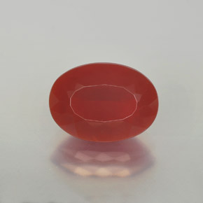 1.90 ct Red Fire Opal Gemstone, Fire Opal Gem in Oval Facet Shape for Sale.