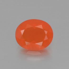 Orange vif Opale de Feu gemme - 1.5ct Ovale facette (ID: 369521)