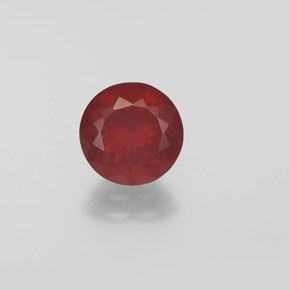 1.27 ct Red Fire Opal Gemstone, Fire Opal Gem in Round Facet Shape for Sale.