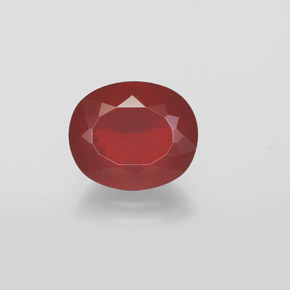 1.95 ct Red Fire Opal Gemstone, Fire Opal Gem in Oval Facet Shape for Sale.