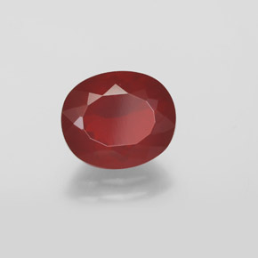 1.95 ct Red Fire Opal Stone, Natural Fire Opal in Oval Facet Shape for Sale