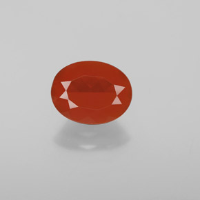 1.29 ct Orange Fire Opal Gemstone, Fire Opal Gem in Oval Facet Shape for Sale.