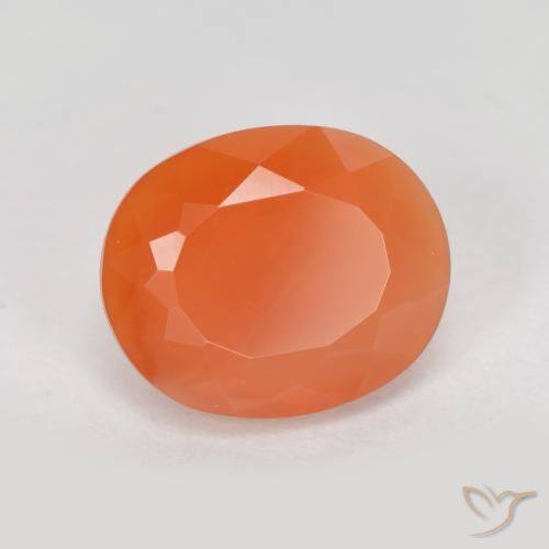 1.62 ct Orange Fire Opal Stone, Natural Fire Opal in Oval Facet Shape for Sale