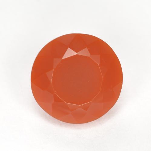 Reddish Orange Fire Opal Gem - 1.2ct Round Facet (ID: 369572)