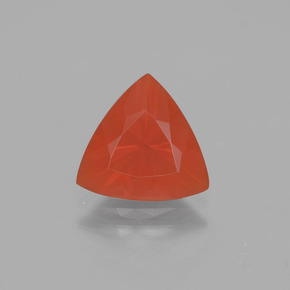 2.11 ct Orange Fire Opal Gemstone, Fire Opal Gem in Trillion Facet Shape for Sale.