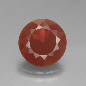2.11 ct Orange Fire Opal Gemstone, Fire Opal Gem in Round Facet Shape for Sale.