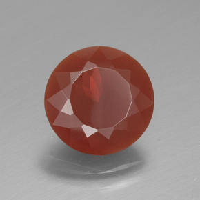 2.11 ct Orange Fire Opal Stone, Natural Fire Opal in Round Facet Shape for Sale