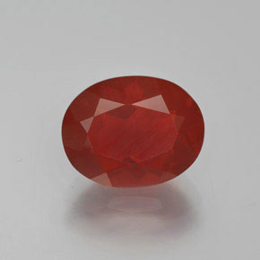 3.46 ct Red Fire Opal Gemstone, Fire Opal Gem in Oval Facet Shape for Sale.