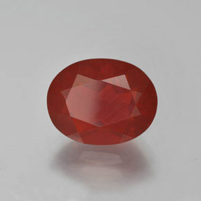 3.46 ct Red Fire Opal Stone, Natural Fire Opal in Oval Facet Shape for Sale