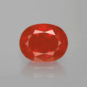 2.09 ct Orange Fire Opal Gemstone, Fire Opal Gem in Oval Facet Shape for Sale.