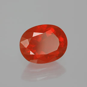 2.09 ct Orange Fire Opal Stone, Natural Fire Opal in Oval Facet Shape for Sale