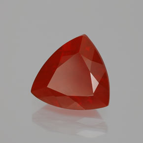 2.46 ct Red Fire Opal Stone, Natural Fire Opal in Trillion Facet Shape for Sale