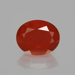 2.97 ct Red Fire Opal Gemstone, Fire Opal Gem in Oval Facet Shape for Sale.