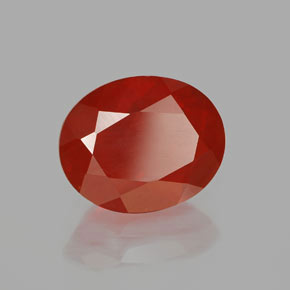 2.97 ct Red Fire Opal Stone, Natural Fire Opal in Oval Facet Shape for Sale