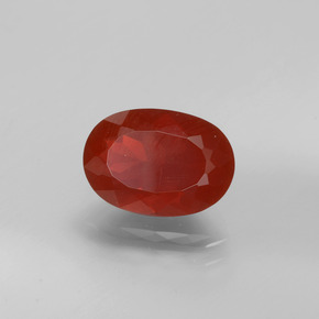2.40 ct Red Fire Opal Stone, Natural Fire Opal in Oval Facet Shape for Sale
