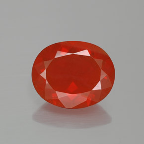 2.13 ct Orange Fire Opal Gemstone, Fire Opal Gem in Oval Facet Shape for Sale.