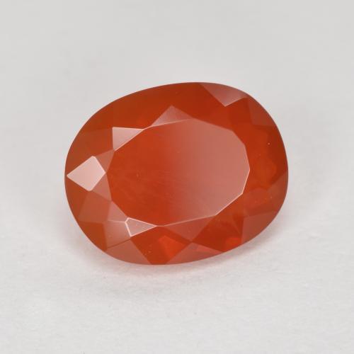 1.32 ct Red Fire Opal Stone, Natural Fire Opal in Oval Facet Shape for Sale