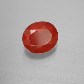 2.24 ct Orange Fire Opal Stone, Natural Fire Opal in Oval Facet Shape for Sale