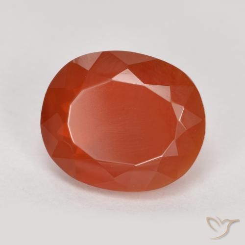 1.85 ct Red Fire Opal Stone, Natural Fire Opal in Oval Facet Shape for Sale