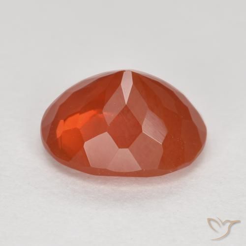 Fire Opal Gemstone in 9.5 x 8 mm Size for Sale, Fire Opal Stone in Orange Red Color