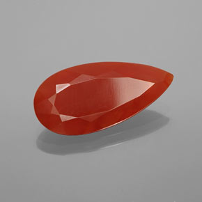 4.41 ct Orange Fire Opal Stone, Natural Fire Opal in Pear Facet Shape for Sale