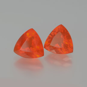 1.64 ct Orange Fire Opal Stone, Natural Fire Opal in Trillion Facet Shape for Sale