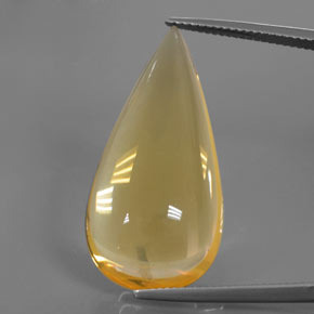 Medium Golden Fire Opal Gem - 18.4ct Pear Cabochon (ID: 380407)