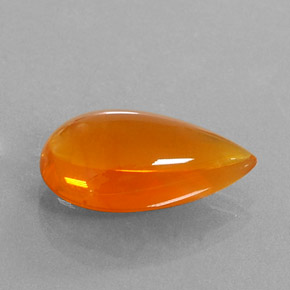 6.77 ct Orange Fire Opal Stone, Natural Fire Opal in Pear Cabochon Shape for Sale
