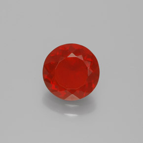 0.95 ct Orange Fire Opal Gemstone, Fire Opal Gem in Round Facet Shape for Sale.