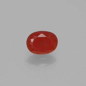 0.49 ct Orange Fire Opal Gemstone, Fire Opal Gem in Oval Facet Shape for Sale.