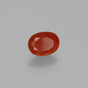 0.49 ct Orange Fire Opal Stone, Natural Fire Opal in Oval Facet Shape for Sale