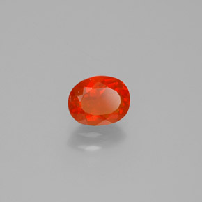 0.62 ct Orange Fire Opal Stone, Natural Fire Opal in Oval Facet Shape for Sale