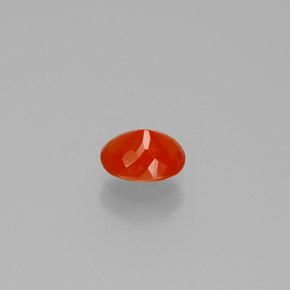 Fire Opal Gemstone in 6.7 x 5.4 mm Size for Sale, Fire Opal Stone in Reddish Orange Color