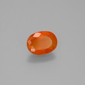 0.75 ct Orange Fire Opal Stone, Natural Fire Opal in Oval Facet Shape for Sale