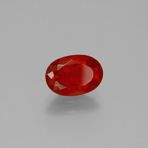 0.89 ct Orange Fire Opal Stone, Natural Fire Opal in Oval Facet Shape for Sale