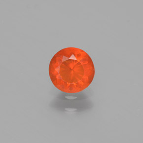 0.37 ct Orange Fire Opal Gemstone, Fire Opal Gem in Round Facet Shape for Sale.