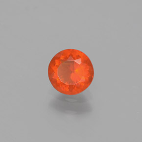 0.37 ct Orange Fire Opal Stone, Natural Fire Opal in Round Facet Shape for Sale