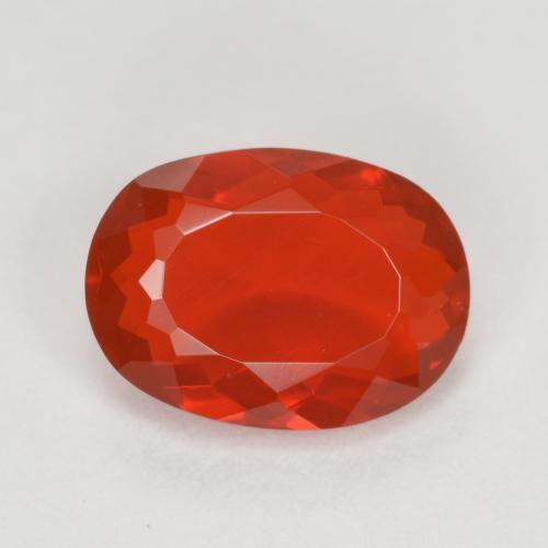 0.8ct Oval Facet Reddish Orange Fire Opal Gem for sale 0.8ct Oval Facet Reddish Orange Fire Opal Gem (ID: 383204)