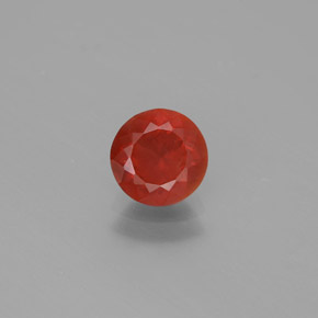 0.72 ct Orange Fire Opal Gemstone, Fire Opal Gem in Round Facet Shape for Sale.