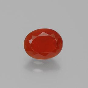 Opale di fuoco 7,2 x 5,8mm rosso Ovale sfaccettato dal Messico, peso di 0,64 ct, gemma naturale non trattati in purezza Transparent, 1 pezzo Opale di fuoco - Colore: Rosso fuoco, durezza Mohs di 5,5 - 6,5, Photo A