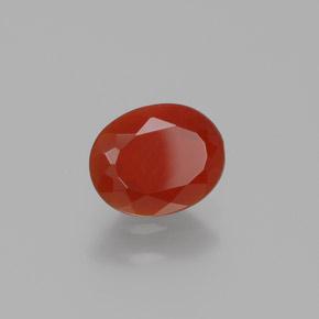 0.64 ct Red Fire Opal Stone, Natural Fire Opal in Oval Facet Shape for Sale