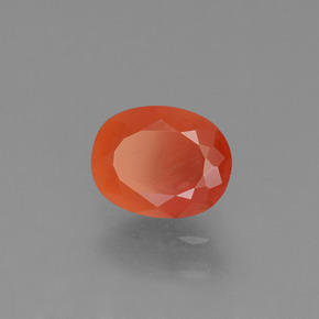 0.96 ct Orange Fire Opal Stone, Natural Fire Opal in Oval Facet Shape for Sale