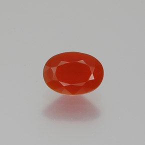 0.54 ct Orange Fire Opal Gemstone, Fire Opal Gem in Oval Facet Shape for Sale.