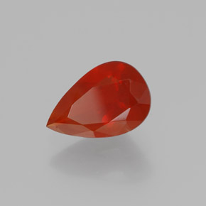 0.98 ct Orange Fire Opal Stone, Natural Fire Opal in Pear Facet Shape for Sale