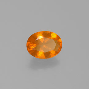 0.77 ct Orange Fire Opal Stone, Natural Fire Opal in Oval Facet Shape for Sale