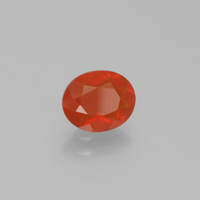 0.74 ct Orange Fire Opal Stone, Natural Fire Opal in Oval Facet Shape for Sale