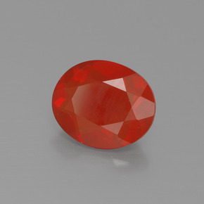 1.24 ct Orange Fire Opal Stone, Natural Fire Opal in Oval Facet Shape for Sale