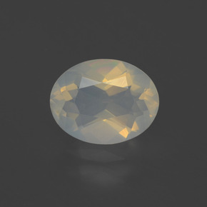 1.48 ct White Fire Opal Gemstone, Fire Opal Gem in Oval Facet Shape for Sale.