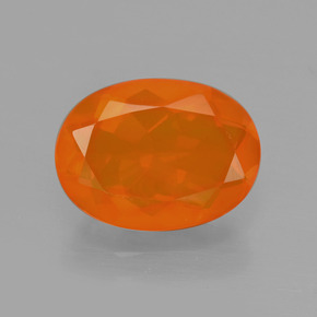 2.00 ct Orange Fire Opal Gemstone, Fire Opal Gem in Oval Facet Shape for Sale.